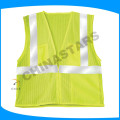 120gsm tricot fluorecent tejido chaleco reflectante de seguridad con el estándar en471